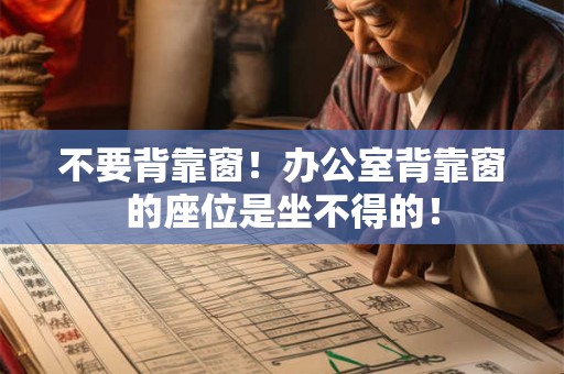 不要背靠窗！办公室背靠窗的座位是坐不得的！