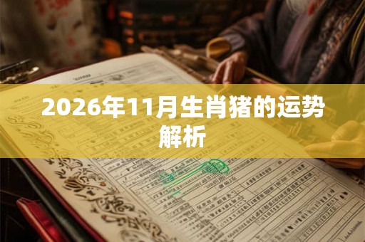 2026年11月生肖猪的运势解析