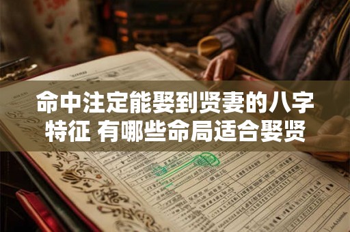 命中注定能娶到贤妻的八字特征 有哪些命局适合娶贤妻