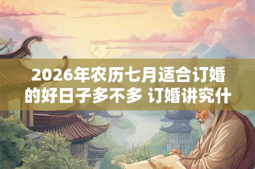 2026年农历七月适合订婚的好日子多不多 订婚讲究什么