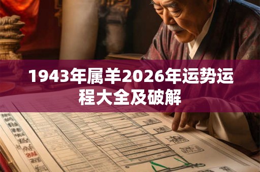 1943年属羊2026年运势运程大全及破解 1943年属羊2026年运势运程大全及破解