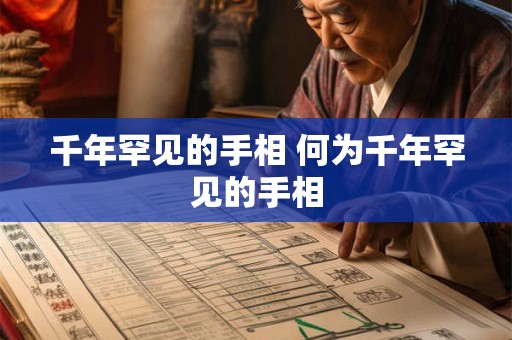 千年罕见的手相 何为千年罕见的手相