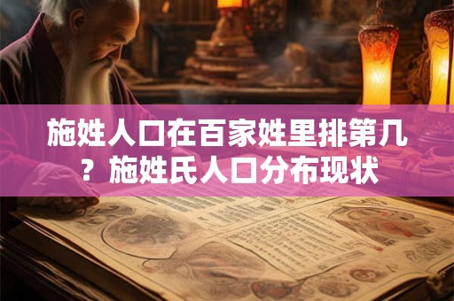 施姓人口在百家姓里排第几？施姓氏人口分布现状