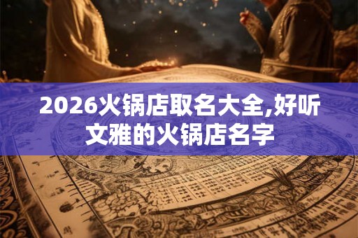2026火锅店取名大全,好听文雅的火锅店名字 2026火锅店取名大全,好听文雅的火锅店名字