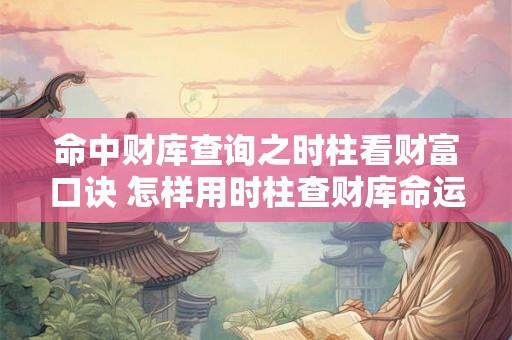 命中财库查询之时柱看财富口诀 怎样用时柱查财库命运