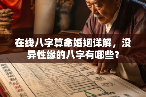 在线八字算命婚姻详解，没异性缘的八字有哪些？