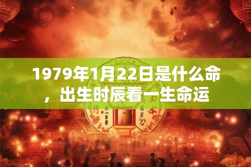 1979年1月22日是什么命，出生时辰看一生命运