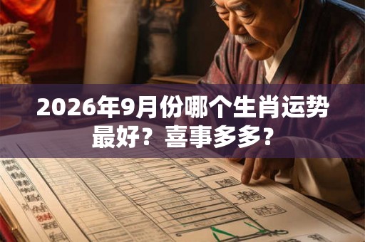 2026年9月份哪个生肖运势最好？喜事多多？