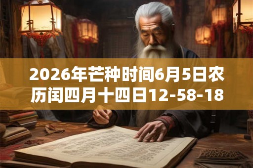 2026年芒种时间6月5日农历闰四月十四日12-58-18