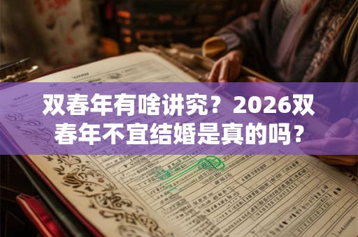 双春年有啥讲究?2026双春年不宜结婚是真的吗? 双春年有啥讲究?2026双春年不宜结婚是真的吗?