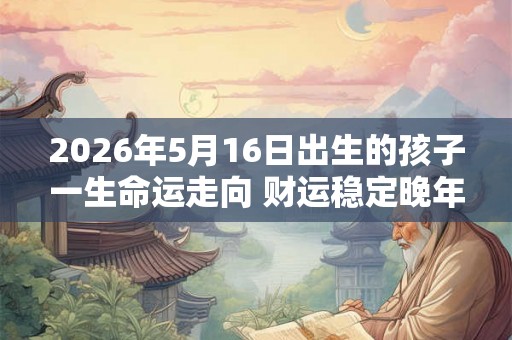 2026年5月16日出生的孩子一生命运走向 财运稳定晚年生活幸福