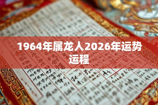 1964年属龙人2026年运势运程