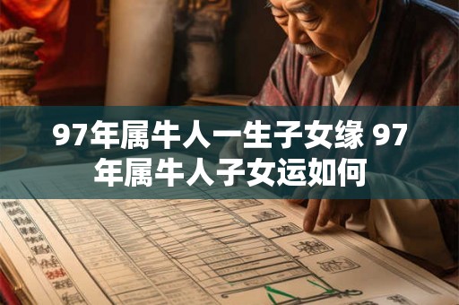 97年属牛人一生子女缘 97年属牛人子女运如何 97年属牛人一生子女缘 97年属牛人子女运如何