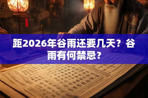 距2026年谷雨还要几天？谷雨有何禁忌？