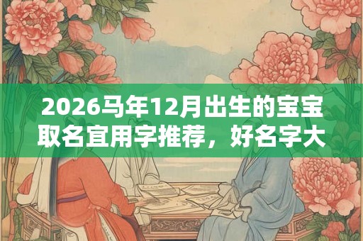 2026马年12月出生的宝宝取名宜用字推荐，好名字大全