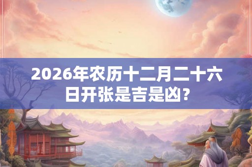 2026年农历十二月二十六日开张是吉是凶? 2026年农历十二月二十六日开张是吉是凶?