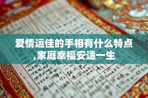 爱情运佳的手相有什么特点,家庭幸福安适一生 爱情运佳的手相有什么特点,家庭幸福安适一生