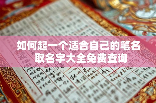 如何起一个适合自己的笔名 取名字大全免费查询 如何起一个适合自己的笔名 取名字大全免费查询