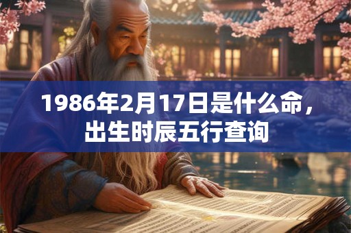 1986年2月17日是什么命，出生时辰五行查询