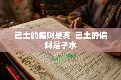 己土的偏财是亥  己土的偏财是子水