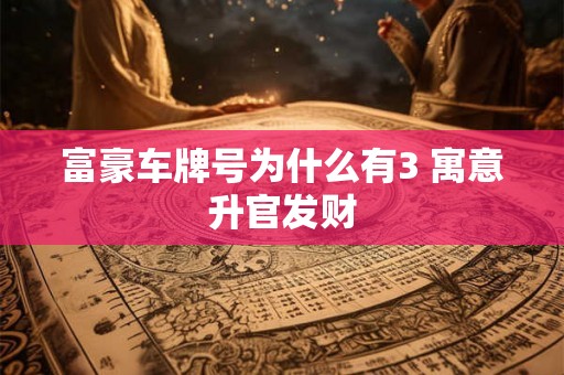 富豪车牌号为什么有3 寓意升官发财