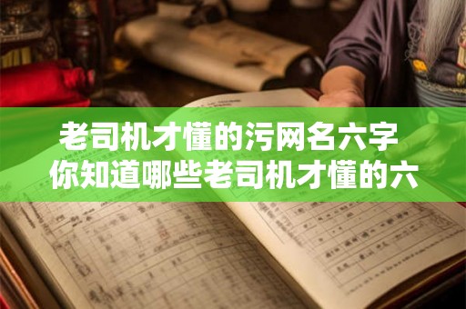 老司机才懂的污网名六字 你知道哪些老司机才懂的六字污网名