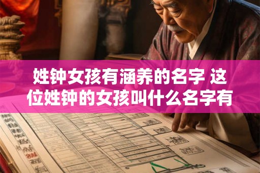 姓钟女孩有涵养的名字 这位姓钟的女孩叫什么名字有涵养吗