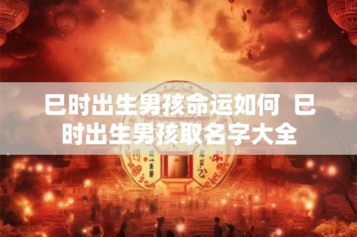 巳时出生男孩命运如何  巳时出生男孩取名字大全
