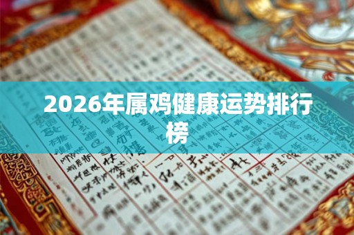 2026年属鸡健康运势排行榜