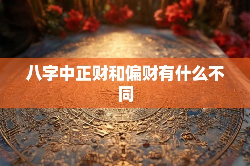 八字中正财和偏财有什么不同