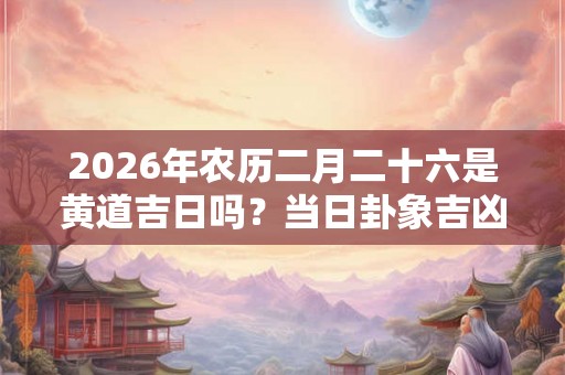 2026年农历二月二十六是黄道吉日吗？当日卦象吉凶