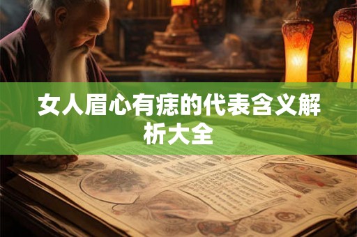 女人眉心有痣的代表含义解析大全