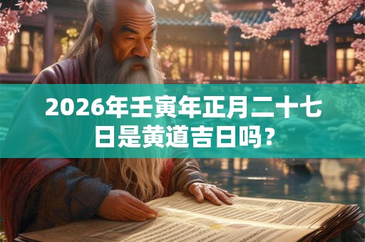 2026年壬寅年正月二十七日是黄道吉日吗？