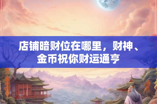 店铺暗财位在哪里，财神、金币祝你财运通亨