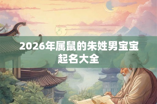 2026年属鼠的朱姓男宝宝起名大全