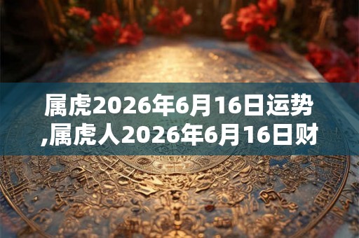 属虎2026年6月16日运势,属虎人2026年6月16日财运,生肖虎2026年6月16日运势