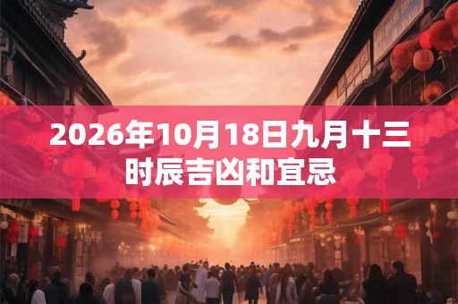 2026年10月18日九月十三时辰吉凶和宜忌