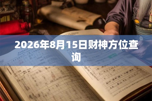2026年8月15日财神方位查询 2026年8月15日财神方位查询