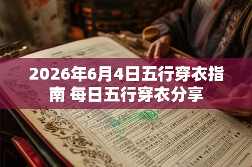 2026年6月4日五行穿衣指南 每日五行穿衣分享 2026年6月4日五行穿衣指南 每日五行穿衣分享