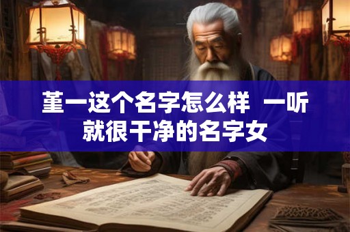堇一这个名字怎么样  一听就很干净的名字女