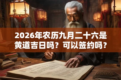 2026年农历九月二十六是黄道吉日吗?可以签约吗? 2026年农历九月二十六是黄道吉日吗?可以签约吗?