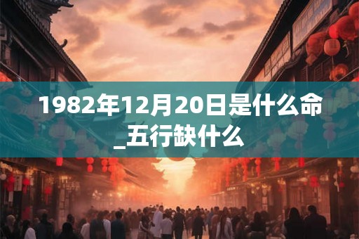 1982年12月20日是什么命_五行缺什么