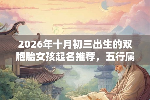 2026年十月初三出生的双胞胎女孩起名推荐，五行属什么