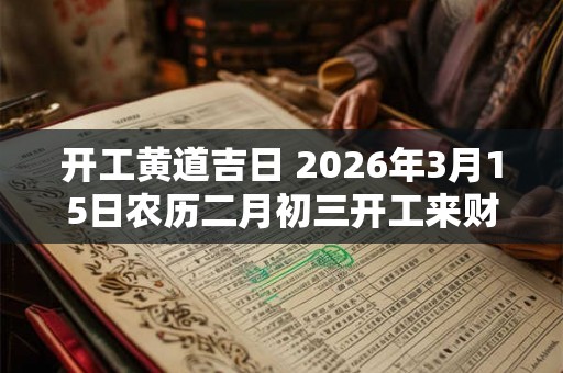 开工黄道吉日 2026年3月15日农历二月初三开工来财吗
