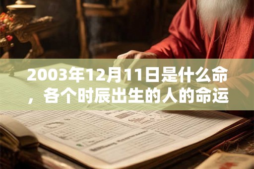 2003年12月11日是什么命,各个时辰出生的人的命运 2003年12月11日是什么命,各个时辰出生的人的命运