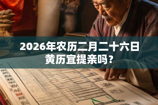 2026年农历二月二十六日黄历宜提亲吗? 2026年农历二月二十六日黄历宜提亲吗?