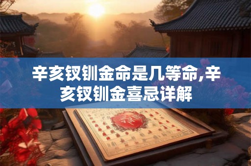 辛亥钗钏金命是几等命,辛亥钗钏金喜忌详解