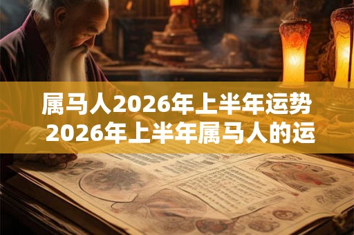 属马人2026年上半年运势 2026年上半年属马人的运势如何