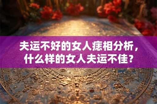 夫运不好的女人痣相分析，什么样的女人夫运不佳？