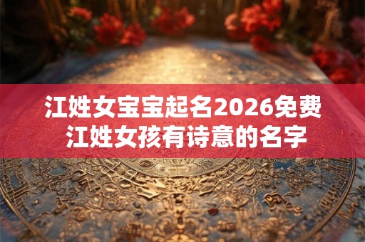 江姓女宝宝起名2026免费 江姓女孩有诗意的名字 江姓女宝宝起名2026免费 江姓女孩有诗意的名字